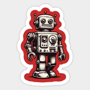 vintage retro robot Sticker